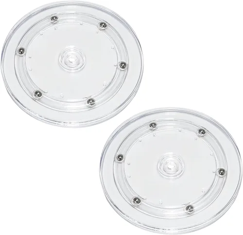Miniatura 11 de 4 Piezas Negro 2 pulgadas Acrílico Lazy Susan Organizador Giratorio de Mesa con Rodamientos - Placa Giratoria Redonda para Estante de Especias