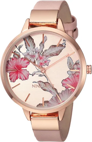 Miniatura 6 de Nine West Reloj de mujer con esfera floral y correa lisa
