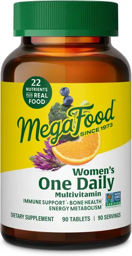 MegaFood Multivitamínico para Mujeres One Daily - Multivitamínico para Mujeres - Vitamina C, Vitamina D, Hierro y Vitaminas B - Apoyo para los
