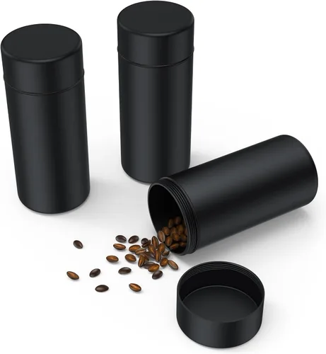 TecQach Tarro de almacenamiento de alimentos de aluminio de metal portátil, paquete de 3, hermético, olor, prueba, contenedor, botella pequeña