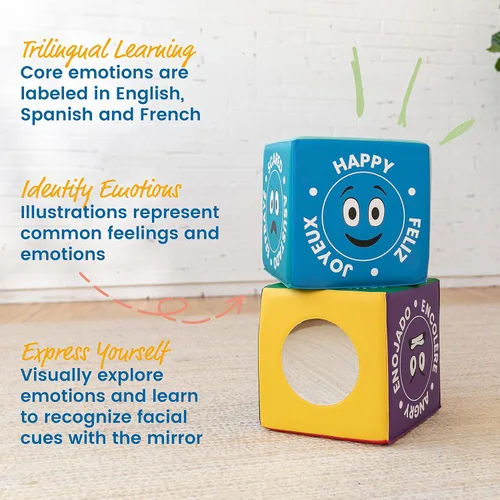 Miniatura 5 de ECR4Kids SoftZone - Cubo de emociones con espejo, juguete sensorial, contemporáneo
