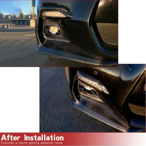 Miniatura 2 de Cubierta delantera de fibra de carbono para luz antiniebla para Infiniti Q50 Sport Sedan 2018-2020 Ventilación de flujo de aire cubierta de entrada
