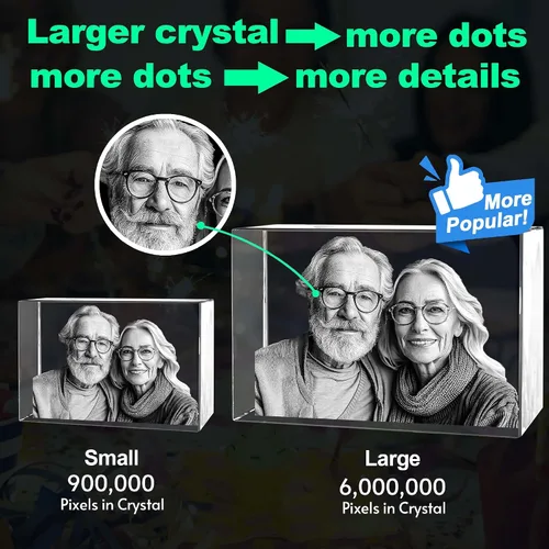 Miniatura 5 de Foto de cristal 3D, regalos personalizados para mujeres, mamá, papá, pareja, regalos personalizados con tu propia foto, imagen de vidrio grabada