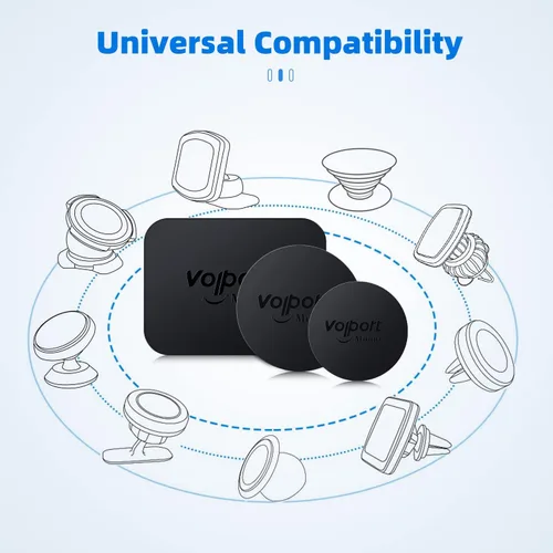 Miniatura 2 de volport Placa de metal para imán de teléfono, paquete de 6 placas mágicas de repuesto con adhesivo adhesivo para soporte magnético de teléfono