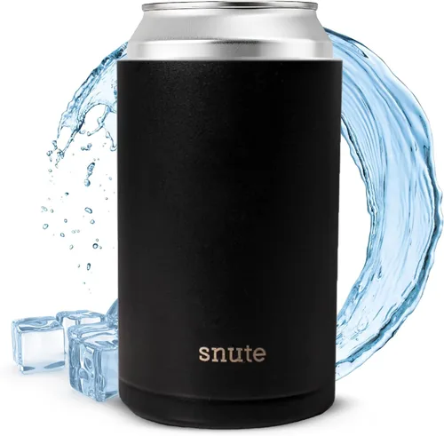 Miniatura 22 de Enfriador de latas para cerveza, refrescos, agua con gas, acero inoxidable aislado al vacío para latas de 12 onzas (rosa, delgado)