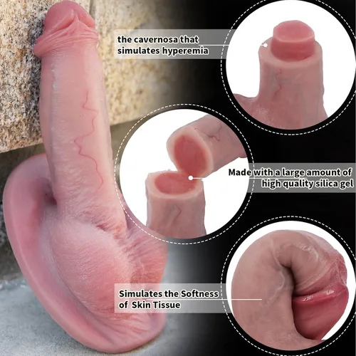 Miniatura 4 de Consolador pequeño para principiantes, Reproduction consolador real hecho a mano, juguete sexual para adultos de pene realista y realista.
