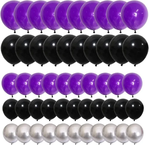 Miniatura 11 de Juego de globos de confeti azul rey, negro y plateado, arco de globos de confeti azul, negro y plateado para decoración de cumpleaños de bebé jefe