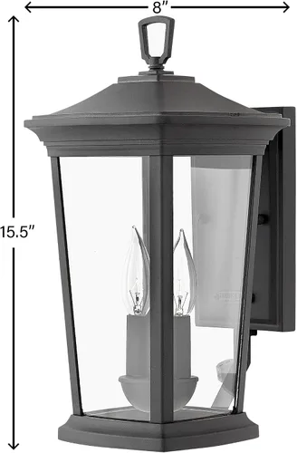 Miniatura 8 de Hinkley Bromley Collection - Linterna pequeña de pared LED de 4 W, color negro museo