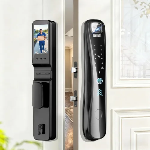 Miniatura 2 de EIYSIE Cerradura inteligente con cámara y timbre de video, cerradura de puerta de entrada sin llave 8 en 1 con teclado, cerrojo inteligente