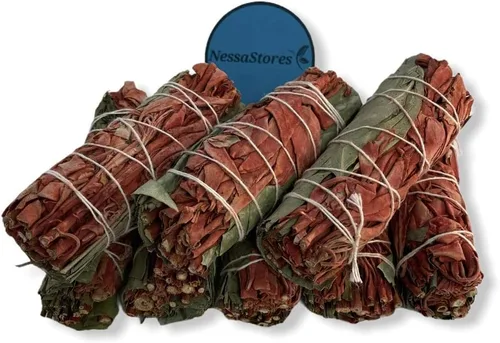 NESSASTORES - Paquete de salvia blanca + sangre de dragón + incienso de eucalipto para manchas de 4 pulgadas #JC-187 (1 unidad)