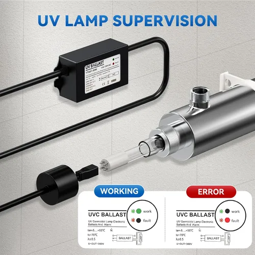 Miniatura 5 de Filtro de agua UV para toda la casa, sistema de filtro purificador de agua de 55 W 120 V para purificación de agua de toda la casa, 12 GPM, entrada