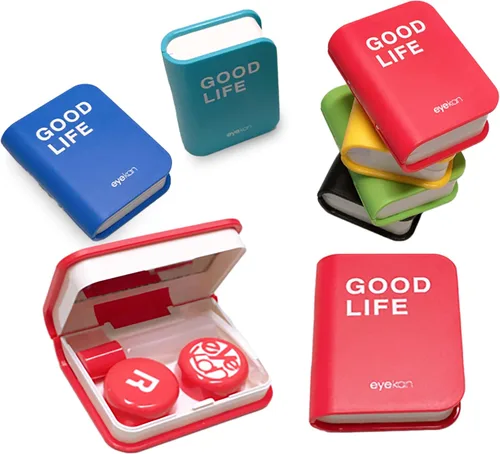 Miniatura 10 de Kit de estuche para lentes de contacto, lindo libro de color Fox Estuche para lentes de contacto con herramienta de extracción, kit
