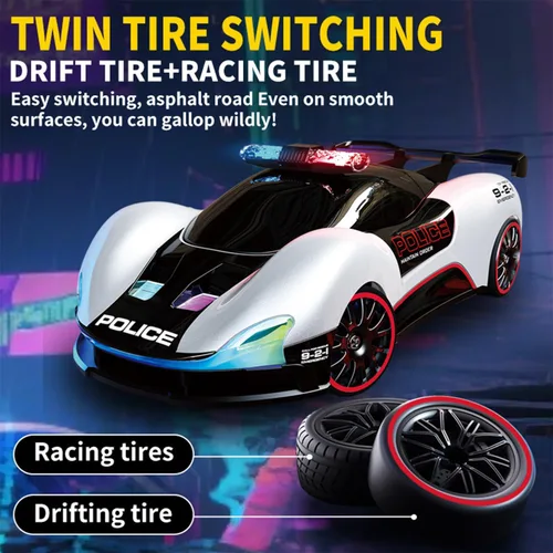 Miniatura 7 de Coche de deriva a escala 1:20 con control remoto 4WD 2.4GHz Racing Sport Toy RC Car con luces LED, carreras y ruedas de deriva (azul)