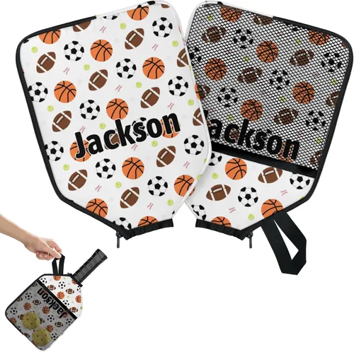 Miniatura 2 de Funda de paleta de pickleball personalizable, 1/2 paquetes de texto personalizado, nombre y foto, ajuste universal para hombres y mujeres