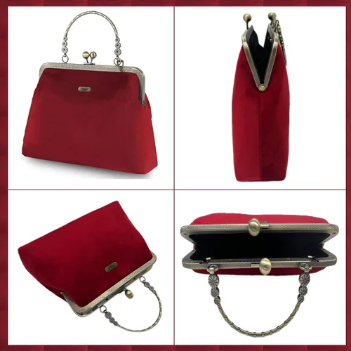 Miniatura 10 de Bolso floral con asa superior, bolso de noche Kiss Lock para mujer, bolso vintage