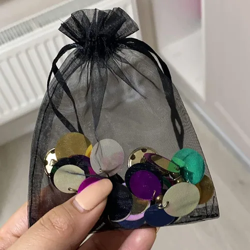 Miniatura 3 de Bolsas de Regalo de Organza Paquetes de 50 con Cordones 4x6 pulgadas Negro para Baby Shower, Cumpleaños de Niña, Recuerdos de Fiesta, Boda, 2-Negro