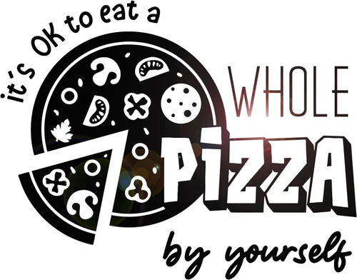Vinilo adhesivo de pared Eat Whole Pizza by Yourself Fanny Quote Pizzeria Pegatinas Mural Decoración grande (g7898) negro