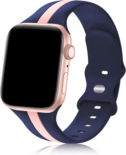 Miniatura 13 de Seizehe - Banda deportiva de diseño compatible con Apple Watch de 38/40/41/42/44/45/46/49 mm, unisex, correa de silicona suave para Apple Watch