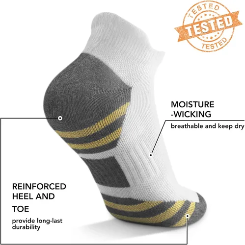 Miniatura 4 de 5 pares de calcetines de compresión de cobre para mujeres y hombres, calcetines de tobillo para fascitis plantar con soporte de arco para atletismo