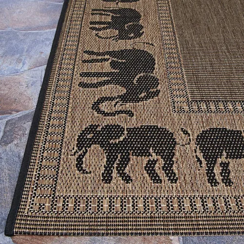 Miniatura 6 de Couristan Recife - Alfombra de área para interiores y exteriores, 7 pies 6 pulgadas x 10 pies 9 pulgadas, color negro cacao, alfombra duradera