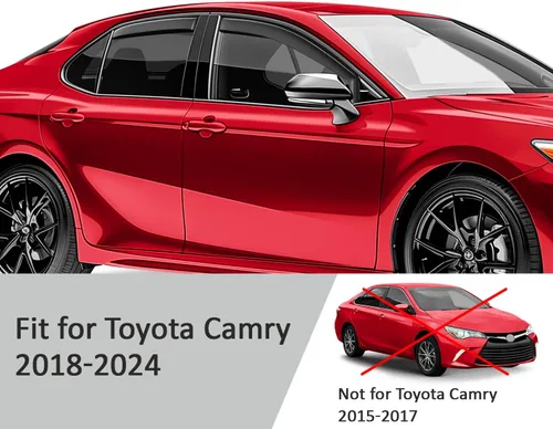 Miniatura 5 de Voron Glass - Protectores de lluvia extra duraderos en canal para Toyota Camry 2018-2024, deflectores de ventana, viseras de ventilación, 4 piezas