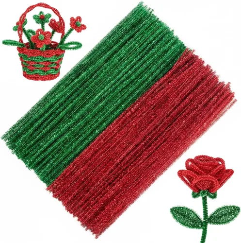 Miniatura 26 de Caydo 200 limpiapipas verde oscuro para decoración de Pascua, tallos de felpilla esponjosos a granel para niños, proyectos de manualidades, 12