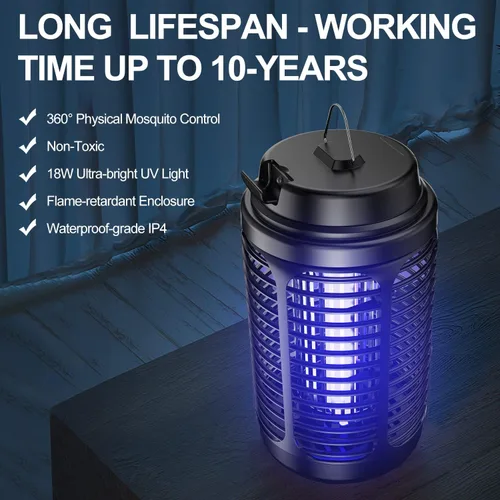 Miniatura 4 de Exterminador de insectos para exteriores, exterminador de mosquitos para interiores con sensor de luz del atardecer al amanecer, matamoscas