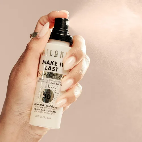 Miniatura 6 de Milani Spray de fijación y base de maquillaje + protector solar, protector solar duradero para la cara - SPF 30 Protección UVA y UVB Fórmula rica