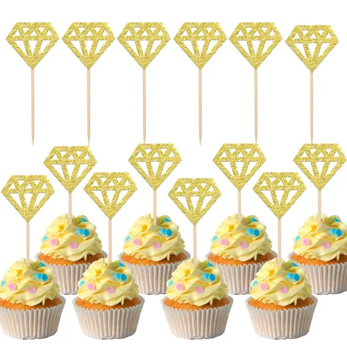Miniatura 20 de 24 piezas de decoración para cupcakes con anillo de corazón, para despedida de soltera, bodas, compromisos, despedidas de soltera, suministros