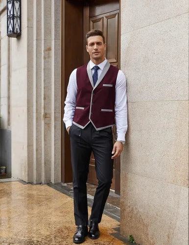 Miniatura 4 de COOFANDY Chaleco de traje para hombre, ajustado, formal, de negocios, chaleco casual para boda