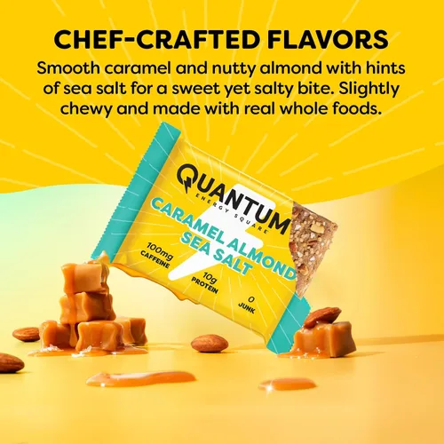 Miniatura 5 de Quantum Energy Square: Barra de energía con cafeína y 10g de proteína. Delicioso snack saludable para llevar.