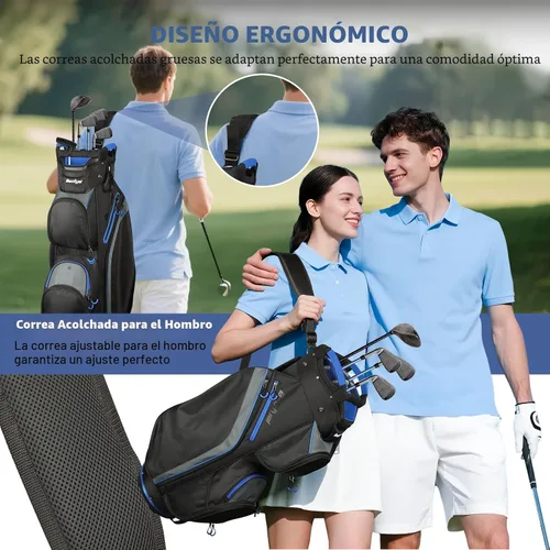 Miniatura 7 de Cart Golf Bag 15 Way Organizer Divider Top Golf Club Bags Lightweight Golf Cart Bags for Men Women with Cooler, Rain Cover