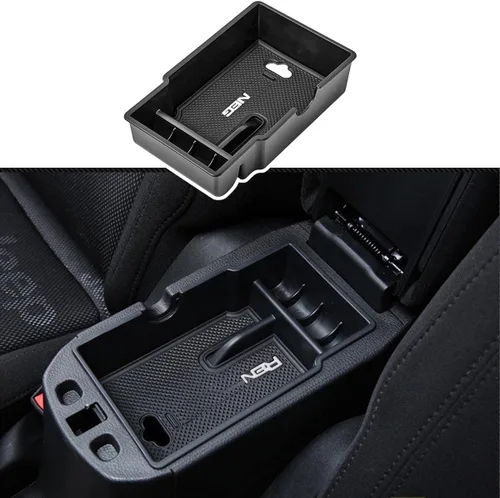 Miniatura 13 de EDBETOS Organizador de bandeja de consola central compatible con accesorios Jeep Renegade 2015-2019 2020 2021 2022 2023, caja de guantes de Negro