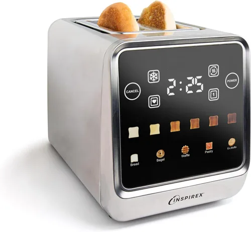 Miniatura 16 de Inspirex - Tostadora de palanca con pantalla táctil de dos rebanadas, color negro