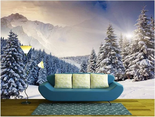 wall26 - Fantástico paisaje nocturno de invierno. Cielo nublado dramático. Collage creativo. Mundo de la belleza. - Mural removible Papel pintado