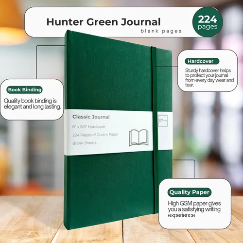 Miniatura 2 de Portage - Cuaderno en Blanco con Tapa Dura y Estética para Escritura y Diario – Libreta con Papel Resistente a Manchas para Llevar Diario, Alto GSM