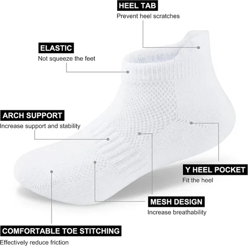 Miniatura 3 de Calcetines de tobillo para niños y niñas par con zapatillas de deporte - Calcetines deportivos suaves de algodón para niños