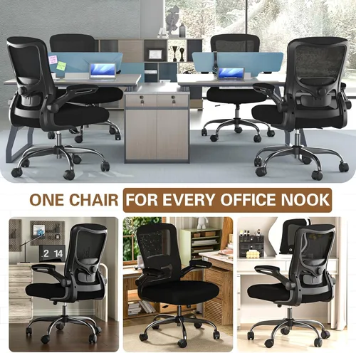 Miniatura 7 de Silla de oficina ergonómica, silla de escritorio con respaldo alto y soporte lumbar ajustable, respaldo de malla transpirable, capacidad de 330