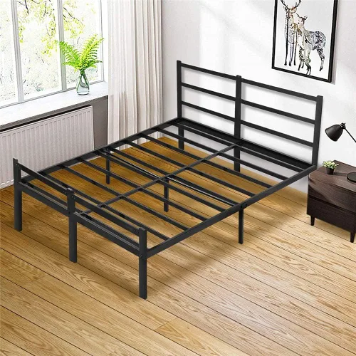 Miniatura 7 de Base de cama con cabecero, base de cama con plataforma de 14 pulgadas, no requiere somier, base de cama metálica de tamaño Queen con espacio