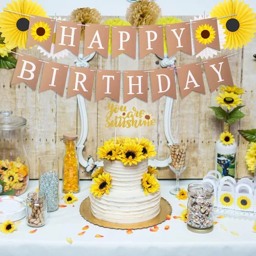 Miniatura 6 de Cartel y cartel de cumpleaños con temática de girasol, perfecto para fiestas infantiles y baby showers