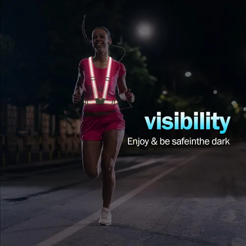 Miniatura 7 de Chaleco reflectante para correr, correas reflectantes, chaleco de seguridad de alta visibilidad para correr de noche, ciclismo, motocicleta, chaleco