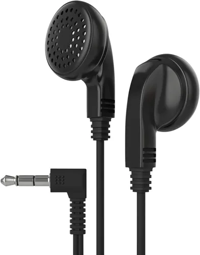 Maeline Auriculares a granel con enchufe de auriculares de 0.138 in - Paquete de 500 unidades al por mayor - Negro