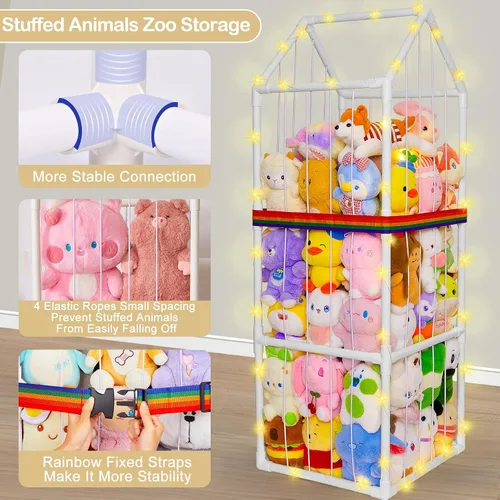 Miniatura 4 de Unicorn Castle Organizador de Almacenamiento de Juguetes Peluches de PVC Soporte para Animales de Peluche Estante para Guardería y Sala