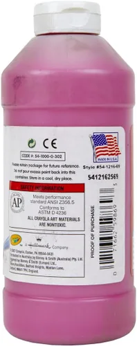Miniatura 38 de Crayola Premier - Pintura al temple para niños, color blanco (16 onzas), suministros para el aula para niños, ideal para artes y manualidades,