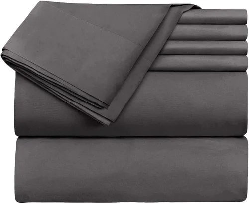 Miniatura 4 de Juego de sábanas de 5 piezas para camas ajustables, 800 TC-100% algodón, color negro, dividido, para cama ajustable, hilo de fibra larga de una sola