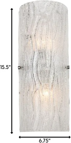 Miniatura 3 de Brilliance - Aplique de pared con 1 luz, acabado cromado con pantalla de vidrio de hielo brillante