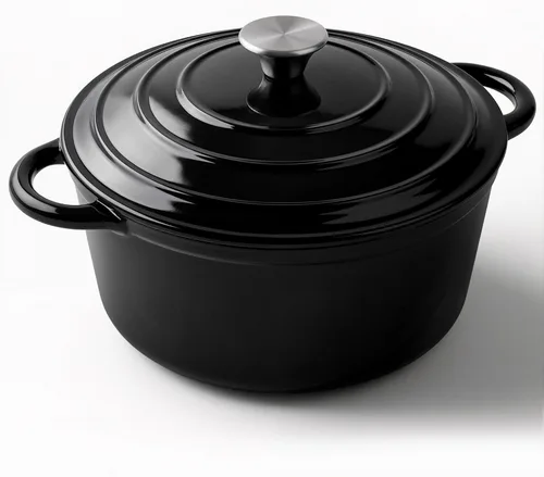 Miereirl Olla Holandesa Esmaltada de 6 Cuartos con Tapa, Horno Holandés de Hierro Fundido con Asas Dobles para Hornear Pan, Cocinar, Utensilios de