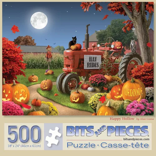 Miniatura 2 de Bits and Pieces Rompecabezas grande de 300 piezas para adultos – «Happy Hollow» – Rompecabezas de Halloween por el artista Alan Giana