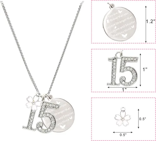 Miniatura 3 de VeryMerryMakering Collar de pulsera de cumpleaños número 15