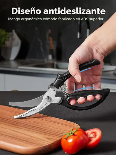 Miniatura 4 de Tijeras para aves de corral, tijeras de cocina resistentes con mango antideslizante y bloqueo de seguridad, tijeras para aves de corral para carne